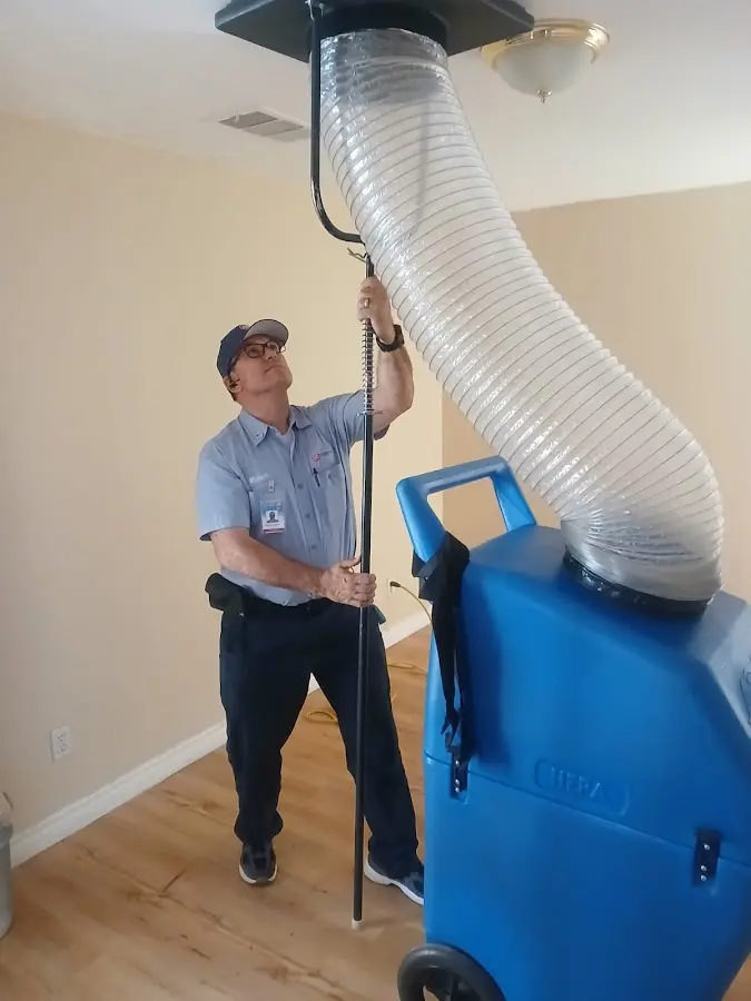 HVAC Installation technician using HEPA equipment in Deale